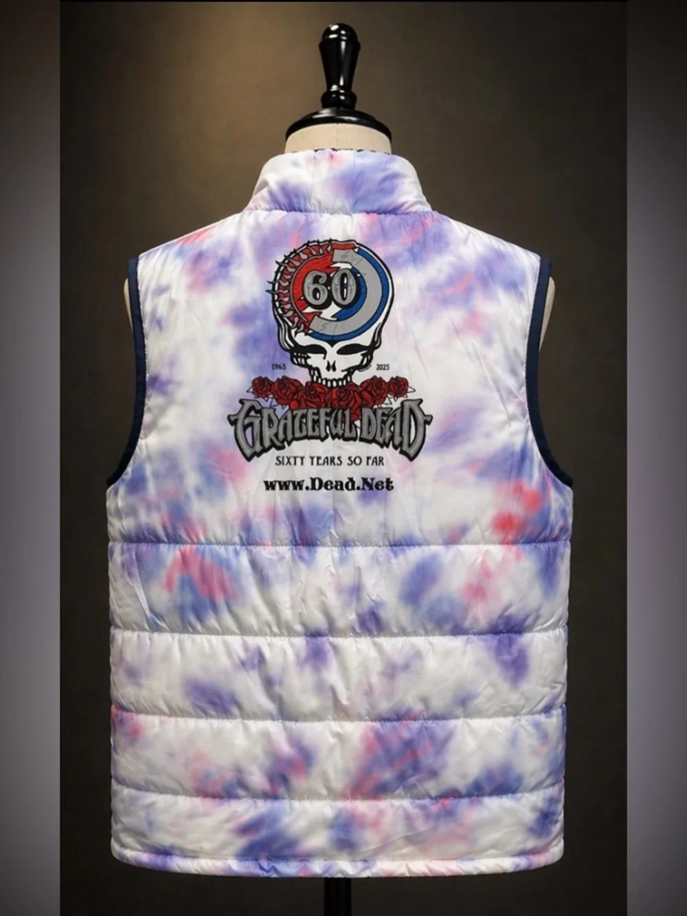 Boston Red Sox x Grateful Dead Vest 2025 Fenway 60th Anniversary Tie Dye Puffer